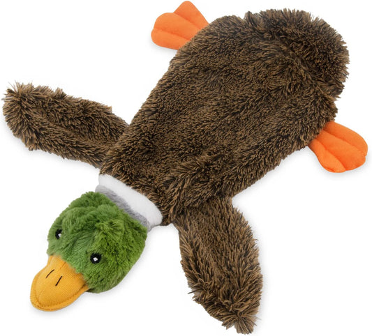 2-In-1 Stuffless Squeaky Dog Toys with Soft, Durable Fabric for Small, Medium, and Large Pets, No Stuffing for Indoor Play, Supports Active Biting and Play - 1Wild Duck, Small